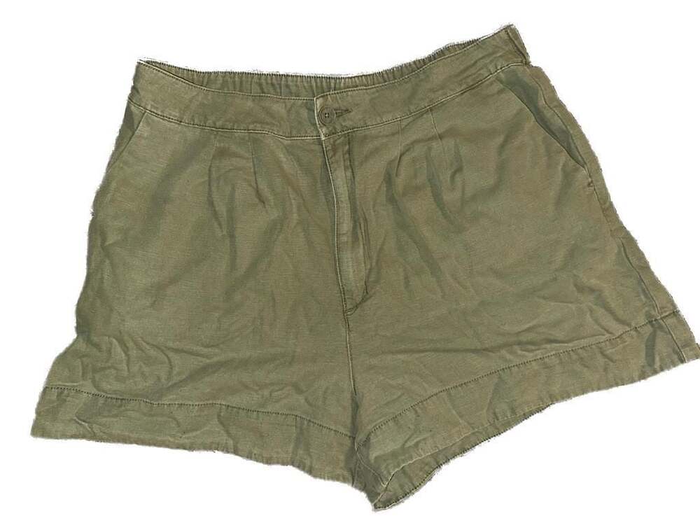 Joie Women's Olive Green Pleated Pull-On Shorts